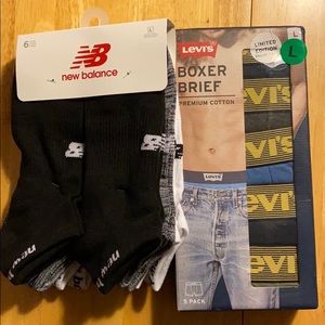 Never Used Levis Boxer New Balance Socks